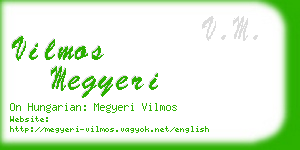 vilmos megyeri business card